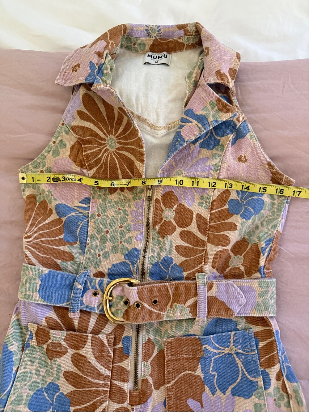 Show Me Your MuMu Floral Zip-Front Belted Jumpsuit - Picture 13 of 14